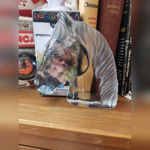 viking Office Vintage Viking Glass Horse Head Paperweight Poshmark